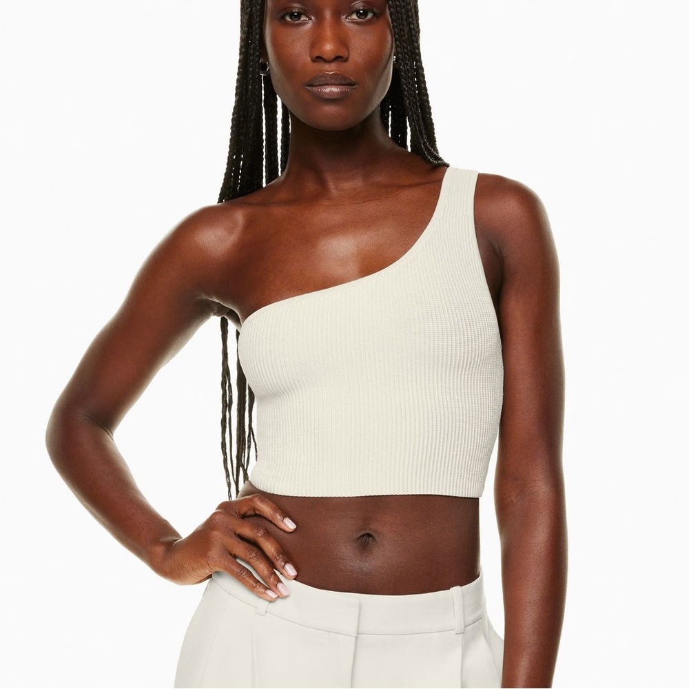 Aritzia Babaton Sculpt Knit One shoulder Cropped Tank